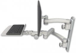 ICW EV65-T19D-KP12F-A3-QG LCD mount, 19" Track, two arms, a 12" KB, 11" arm, 20" two arms, Gray