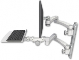 ICW EV65-T19D-KP12F-A4-MW LCD mount, 19" Track, two arms, a 12" KB, two 20" two arms, White