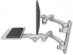 ICW EV65-T19D-KP12F-A4-QG LCD mount, 19" Track, two arms, a 12" KB, two 20" two armss, Gray