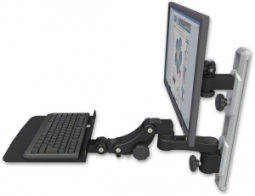 ICW EV65-T19D-KP12F-AS1-WB LCD mount, 19" Track, two arms, a 12" KB, 6" arm, Black