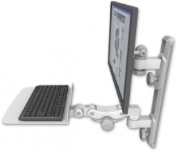 ICW EV65-T19D-KP12F-MW LCD mount, 19" Track, two arms, 12" KB, White