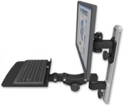 ICW EV65-T19D-KP12F-WB LCD mount, 19" Track, two arms, 12" KB, Black