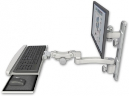 ICW EV65-T19D-KPB-A1-QG LCD mount, 19" Track, two arms, KB,, 11" arm, Gray