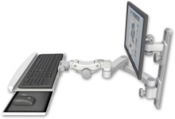 ICW EV65-T19D-KPB-A2-MW LCD mount, 19" Track, two arms, KB, 20" two arms, White