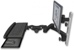 ICW EV65-T19D-KPB-A2-WB LCD mount, 19" Track, two arms, KB,, 20" two arms, Black
