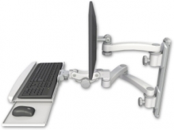 ICW EV65-T19D-KPB-A3-MW LCD mount, 19" Track, two arms, KB, 20" two arms, White