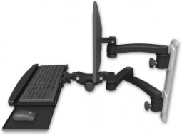 ICW EV65-T19D-KPB-A3-WB LCD mount, 19" Track, two arms, KB,, 20" two arms, Black