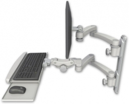 ICW EV65-T19D-KPB-A4-QG LCD mount, 19" Track, two arms, KB,, two 20" two armss, Gray