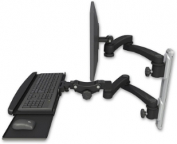 ICW EV65-T19D-KPB-A4-WB LCD mount, 19" Track, two arms, KB,, two 20" two armss, Black