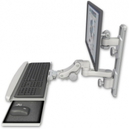 ICW EV65-T19D-KPB-AS1-QG LCD mount, 19" Track, two arms, KB,, 6" arm, Gray