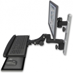 ICW EV65-T19D-KPB-AS1-WB LCD mount, 19" Track, two arms, KB,, 6" arm, Black