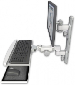 ICW EV65-T19D-KPB-MW LCD mount, 19" Track, two arms, KB, White