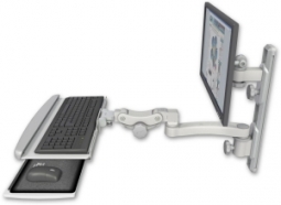 ICW EV65-T19D-KPP-A1-QG LCD mount, 19" Track, two arms, HDPE KB, 11" arm, Gray