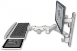 ICW EV65-T19D-KPP-A2-MW LCD mount, 19" Track, two arms, HDPE KB, 20" two arms, White