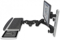 ICW EV65-T19D-KPP-A2-WB LCD mount, 19" Track, two arms, HDPE KB, 20" two arms, Black