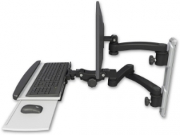 ICW EV65-T19D-KPP-A3-WB LCD mount, 19" Track, two arms, HDPE KB, 11" arm, 20" two arms, Black
