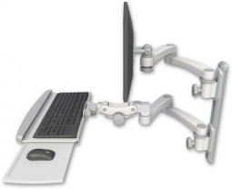 ICW EV65-T19D-KPP-A4-MW LCD mount, 19" Track, two arms, HDPE KB, two 20" two arms, White