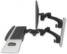 ICW EV65-T19D-KPP-A4-WB LCD mount, 19" Track, two arms, HDPE KB, two 20" two armss, Black