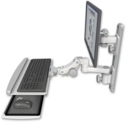 ICW EV65-T19D-KPP-AS1-MW LCD mount, 19" Track, two arms, HDPE KB, 6" arm, White