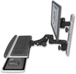 ICW EV65-T19D-KPP-AS1-WB LCD mount, 19" Track, two arms, HDPE KB, 6" arm, Black
