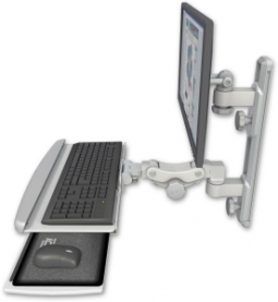 ICW EV65-T19D-KPP-QG LCD mount, 19" Track, two arms, HDPE KB, Gray