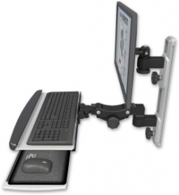 ICW EV65-T19D-KPP-WB LCD mount, 19" Track, two arms, HDPE KB, Black