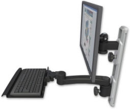 ICW EV65-T19D-KU12-A1-WB LCD mount, 19" Track, two arms, a 12" KB, 11" arm, Black
