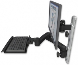 ICW EV65-T19D-KU12-A2-WB LCD mount, 19" Track, two arms, a 12" KB, 20" two arms, Black