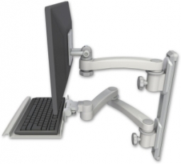 ICW EV65-T19D-KU12-A3-QG LCD mount, 19" Track, two arms, a 12" KB, 11" arm, 20" two arms, Gray