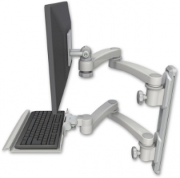 ICW EV65-T19D-KU12-A4-QG LCD mount, 19" Track, two arms, a 12" KB, two 20" two armss, Gray