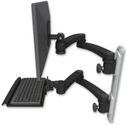 ICW EV65-T19D-KU12-A4-WB LCD mount, 19" Track, two arms, a 12" KB, two 20" two armss, Black