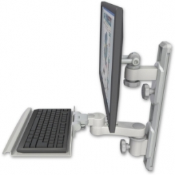 ICW EV65-T19D-KU12-AS1-QG LCD mount, 19" Track, two arms, a 12" KB, 6" arm, Gray