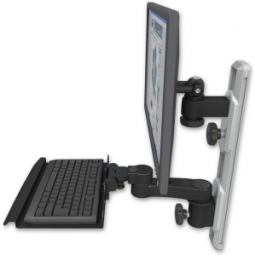 ICW EV65-T19D-KU12-AS1-WB LCD mount, 19" Track, two arms, a 12" KB, 6" arm, Black