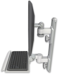 ICW EV65-T19D-KU12-MW LCD mount, 19" Track, two arms, 12" KB, White