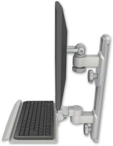 ICW EV65-T19D-KU12-QG LCD mount, 19" Track, two arms, 12" KB, Gray