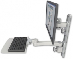ICW EV65-T19D-KU12F-A1-QG LCD mount, 19" Track, two arms, a 12" KB, 11" arm, Gray
