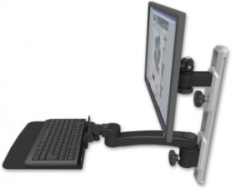 ICW EV65-T19D-KU12F-A1-WB LCD mount, 19" Track, two arms, a 12" KB, 11" arm, Black