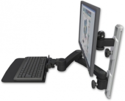 ICW EV65-T19D-KU12F-A2-WB LCD mount, 19" Track, two arms, a 12" KB, 20" two arms, Black