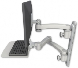 ICW EV65-T19D-KU12F-A3-QG LCD mount, 19" Track, two arms, a 12" KB, 11" arm, 20" two arms, Gray