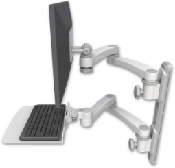 ICW EV65-T19D-KU12F-A4-MW LCD mount, 19" Track, two arms, a 12" KB, two 20" two arms, White