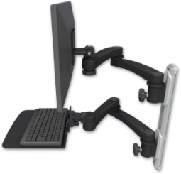 ICW EV65-T19D-KU12F-A4-WB LCD mount, 19" Track, two arms, a 12" KB, two 20" two armss, Black
