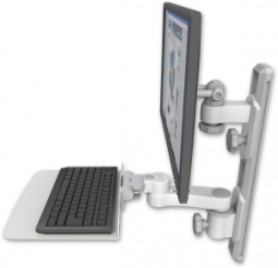 ICW EV65-T19D-KU12F-AS1-MW LCD mount, 19" Track, two arms, a 12" KB, 6" arm, White
