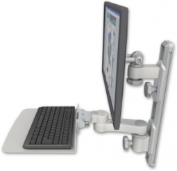 ICW EV65-T19D-KU12F-AS1-QG LCD mount, 19" Track, two arms, a 12" KB, 6" arm, Gray