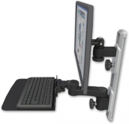 ICW EV65-T19D-KU12F-AS1-WB LCD mount, 19" Track, two arms, a 12" KB, 6" arm, Black
