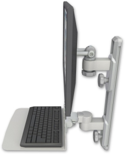 ICW EV65-T19D-KU12F-QG LCD mount, 19" Track, two arms, 12" KB, Gray