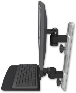ICW EV65-T19D-KU12F-WB LCD mount, 19" Track, two arms, 12" KB, Black