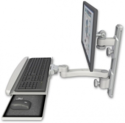 ICW EV65-T19D-KUB-A1-QG LCD mount, 19" Track, two arms, a bent KB, 11" arm, Gray