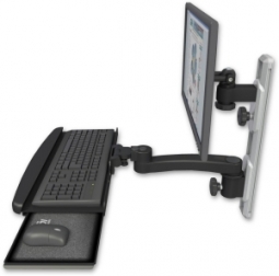 ICW EV65-T19D-KUB-A1-WB LCD mount, 19" Track, two arms, a bent KB, 11" arm, Black