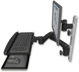 ICW EV65-T19D-KUB-A2-WB LCD mount, 19" Track, two arms, a bent KB, 20" two arms, Black