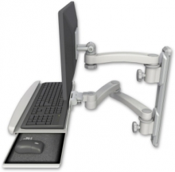 ICW EV65-T19D-KUB-A3-QG LCD mount, 19" Track, two arms, a bent KB, 20" two arms, Gray